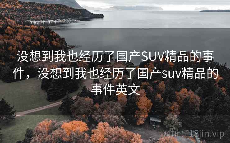 没想到我也经历了国产SUV精品的事件，没想到我也经历了国产suv精品的事件英文